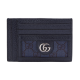 replica OPHIDIA GG CARD CASE BLUE AND DARK BLUE GG SUPREME CANVAS UK