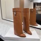 replica SHARK LOCK BOOTS IN LEATHER IN BROWN - GVC149 UK