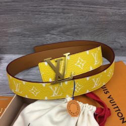 Lv Initiales 40Mm Reversible Belt Yellow - B359 Uk