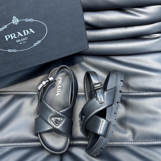 Replica PADDED CROSSOVER-STRAPS FLAT SANDALS IN BLACK - PDS19 UK replica PADDED CROSSOVER-STRAPS FLAT SANDALS IN BLACK - PDS19 UK