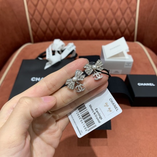 replica CRYSTAL CC BOW DROP EARRINGS UK