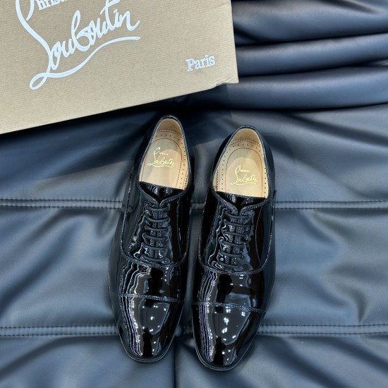 replica CHRISTIAN GREGGO PATENT OXFORD SHOES IN BLACK - CL100 UK