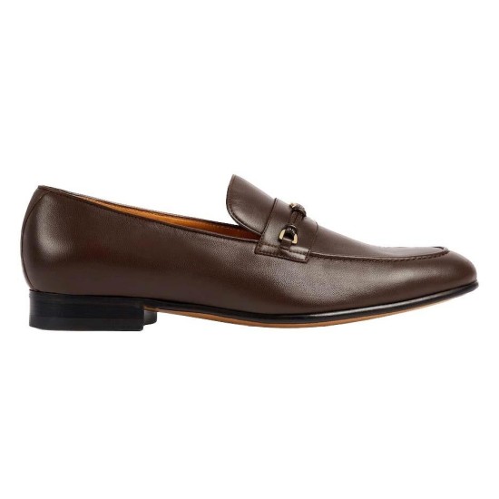 replica LEATHER LOAFERS WITH INTERLOCKING G IN BROWN - GC379 UK