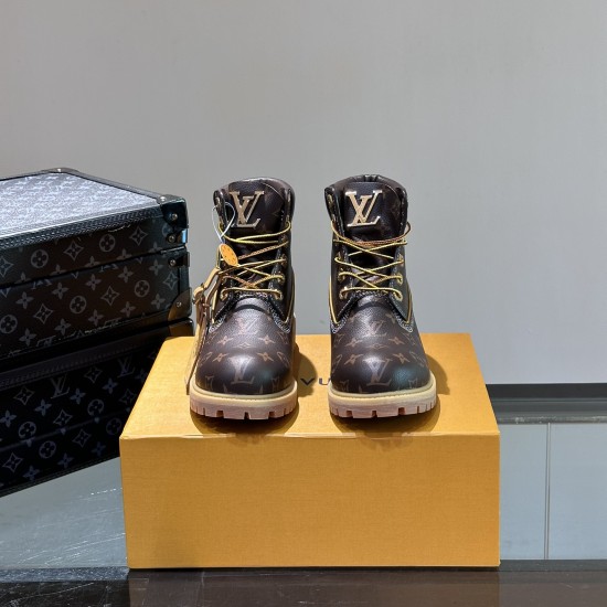 replica LV X TIMBERLAND 6-IN HIGH END ANKLE BOOTS IN BROWN - LV687 UK