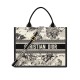 Replica Medium Book Tote Latte Multicolor Zodiac Embroidery And Black Calfskin Uk - 13247 - Buddha Luxury