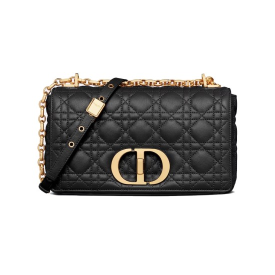 Replica Medium Caro Bag Black Supple Cannage Calfskin Uk - 13266 - Buddha Luxury