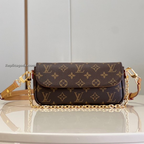 replica MONOGRAM WALLET ON CHAIN IVY IN BROWN UK