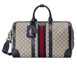 Savoy Small Duffle Bag Beige And Blue Gg Supreme Canvas Uk