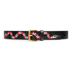 Leather Belt With Kingsnake - B74 Uk