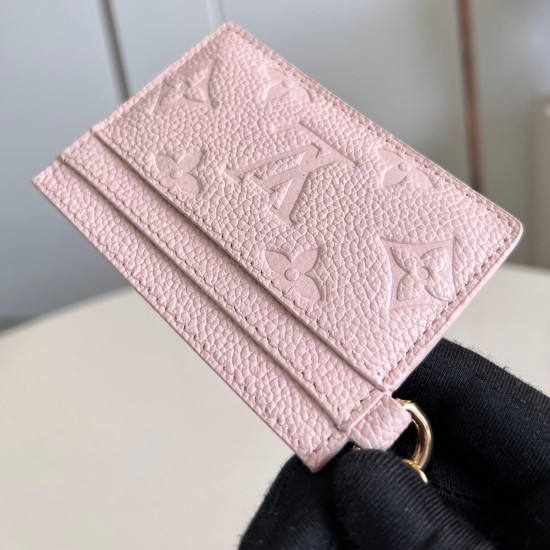 replica LV CHARMS CARD HOLDER PINK OPALE MONOGRAM EMPREINTE LEATHER M83562 UK