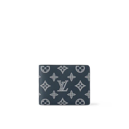 Replica Multiple Wallet Ink Blue/White Monogram Shadow Calfskin Leather M83379 Uk - 12842 - Buddha Luxury