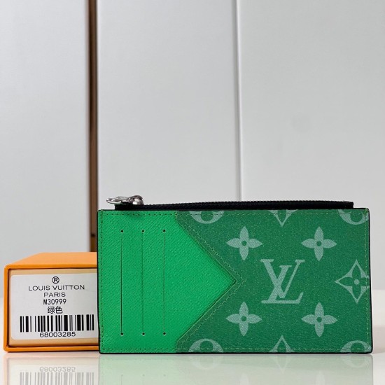 replica COIN CARD HOLDER CACTUS GREEN TAIGA COWHIDE LEATHER M83102 UK