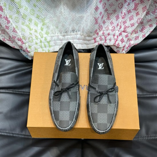 replica LV DRIVER MOCASSIN GREY MONOGRAM ECLIPSE - LV702 UK