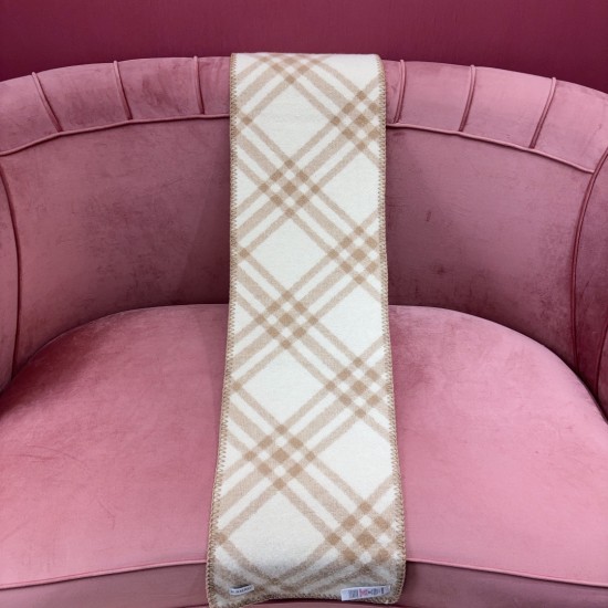 Replica Vintage Check Wool Scarf In Beige Uk