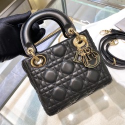 MINI LADY BAG BLACK CANNAGE LAMBSKIN UK MINI LADY BAG BLACK CANNAGE LAMBSKIN UK