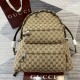 replica MEDIUM BACKPACK WITH LOGO BEIGE AND EBONY ORIGINAL GG CANVAS UK