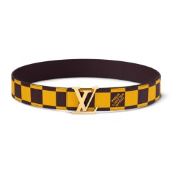 Lv Initiales 40Mm Reversible Belt Yellow - B357 Uk