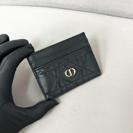Replica Dior 12117 DFR#11138 Buddha Luxury Replica Caro Freesia Card Holder Black Supple Cannage Calfskin Uk - 12117 - Buddha Luxury