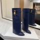 replica SHARK LOCK BOOTS IN LEATHER IN BLUE - GVC147 UK