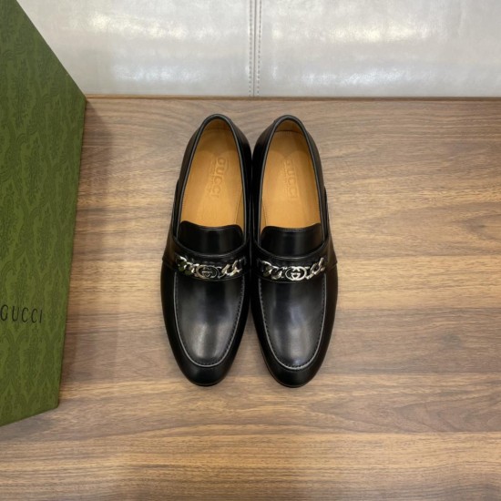 replica MENS LOAFERS WITH INTERLOCKING G BLACK - GC381 UK
