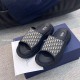 replica H-TOWN SANDAL BLACK RUBBER WITH BEIGE AND BLACK OBLIQUE JACQUARD - CDS11 UK