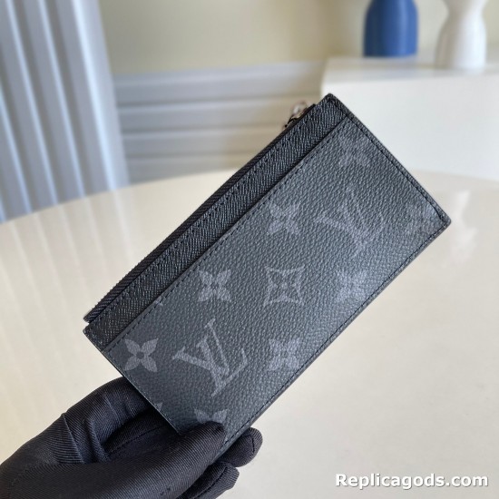 replica M30271 COIN CARD HOLDER BLACK TAIGA COWHIDE LEATHER UK