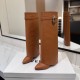 replica SHARK LOCK BOOTS IN LEATHER IN BROWN - GVC149 UK