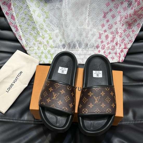 Replica LV WATERFRONT MULES IN BROWN - LVS82 UK replica LV WATERFRONT MULES IN BROWN - LVS82 UK