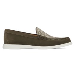 GRANVILLE LOAFER KHAKI SUEDE AND OBLIQUE JACQUARD - CD277 UK