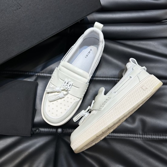 replica MA TASSLE HYBRID LOAFERS IN WHITE - RI64 UK