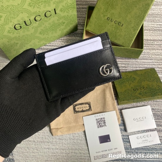 replica GG MARMONT BOARDED CARD HOLDER IN BLACK UK