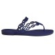 Hermès Island Violet Iris Sandals Side Profile View Side profile view of Hermès Island Violet Iris sandals showcasing the flat sole and arched chain straps