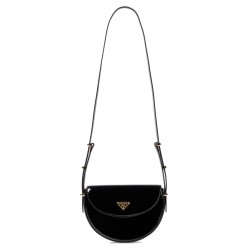 ARQUE SHOULDER BAG BLACK PATEMT LEATHER UK