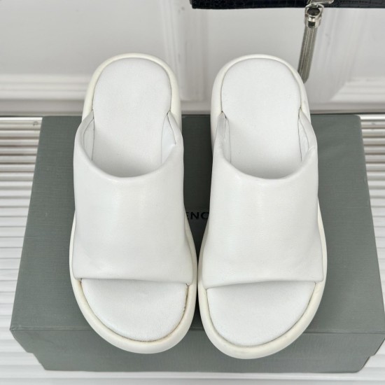 Replica Logo-Print Wedge Sandals In White - Bbs24 Uk - 14830 - Buddha Luxury