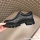 replica MENS LACE-UP WITH INTERLOCKING G BLACK GG SUPREME CANVAS - GC261 UK