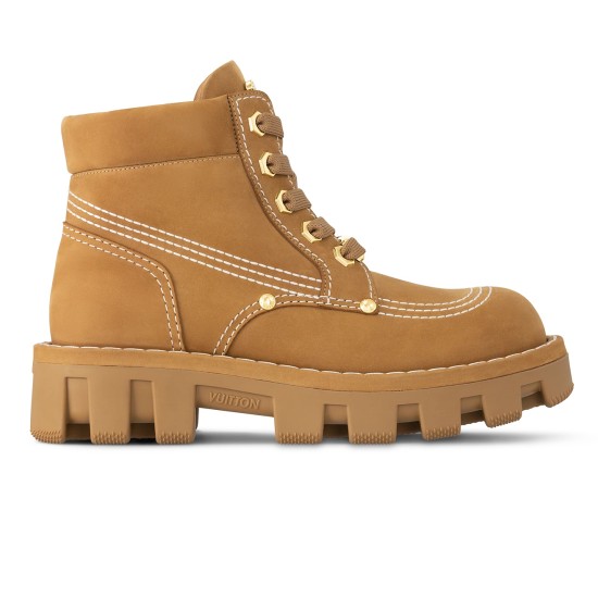 replica CHECKER ANKLE BOOTS IN BROWN - LV749 UK