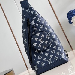 Duo Slingbag Ink Blue/White Monogram Shadow Calf Leather M24751 Uk Duo Slingbag Ink Blue/White Monogram Shadow Calf Leather M24751 Uk