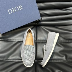GRANVILLE LOAFER GRAY SUEDE AND OBLIQUE JACQUARD - CD276 UK