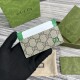replica CARD CASE WITH GG DETAIL GREEN LEATHER TRIM UK
