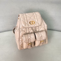MEDIUM CARO BACKPACK POWDER BEIGE MACROCANNAGE LAMBSKIN UK