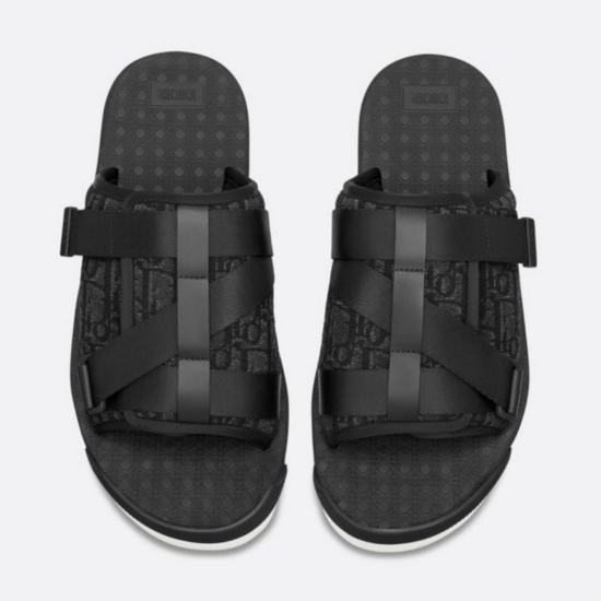 replica LUXE OBLIQUE SANDALS LAND IN BLACK - CDS6 UK