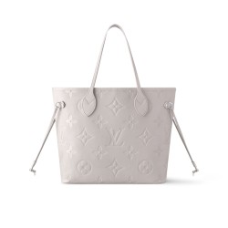 NEVERFULL MM TOTE BAG GREY BRUME EMPREINTE LEATHER M13758 UK