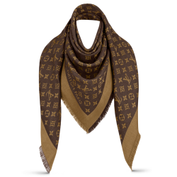 MONOGRAM DENIM SHAWL IN BROWN UK