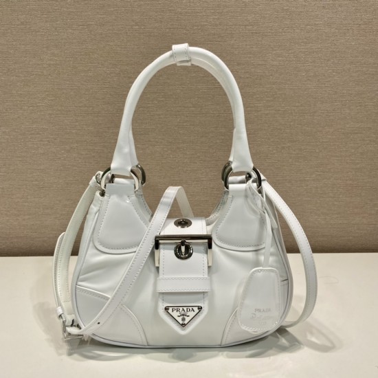 Replica Prada 14247 PFR#9457 Buddha Luxury Replica Moon Padded Nappa-Leather Bag White Uk - 14247 - Buddha Luxury