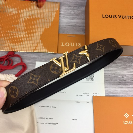 replica PRETTY LV 30MM REVERSIBLE BELT BROWN - B338 UK