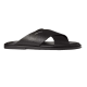 replica SAFFIANO CUIR LEATHER SANDALS IN BLACK - PDS2 UK