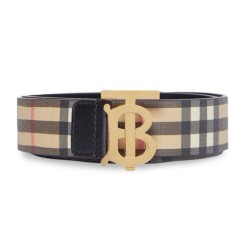 Reversible Monogram Motif Vintage Check Belt in Archive Beige - B27 UK