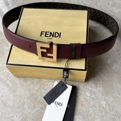 FF BURGUNDY LEATHER REVERSIBLE BELT - B264 UK FF BURGUNDY LEATHER REVERSIBLE BELT - B264 UK