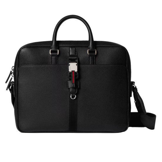 replica MEDIUM BRIEFCASE WITH WEB IN BLACK UK