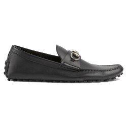 MEN'S DRIVER WITH HORSEBIT BLACK LEATHER - GC458 UK